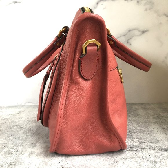 Oryany "Sarah" Pebble Leather Satchel with Braiding Detail, Marsala (Warm Rose) - Picture 3 of 15